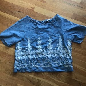 Cute Embroider Detail Blouse